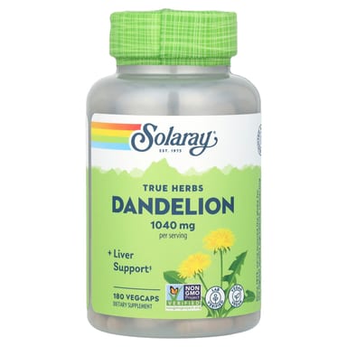 Одуванчик Solaray True Herbs, 520 мг, 180 растительных капсул