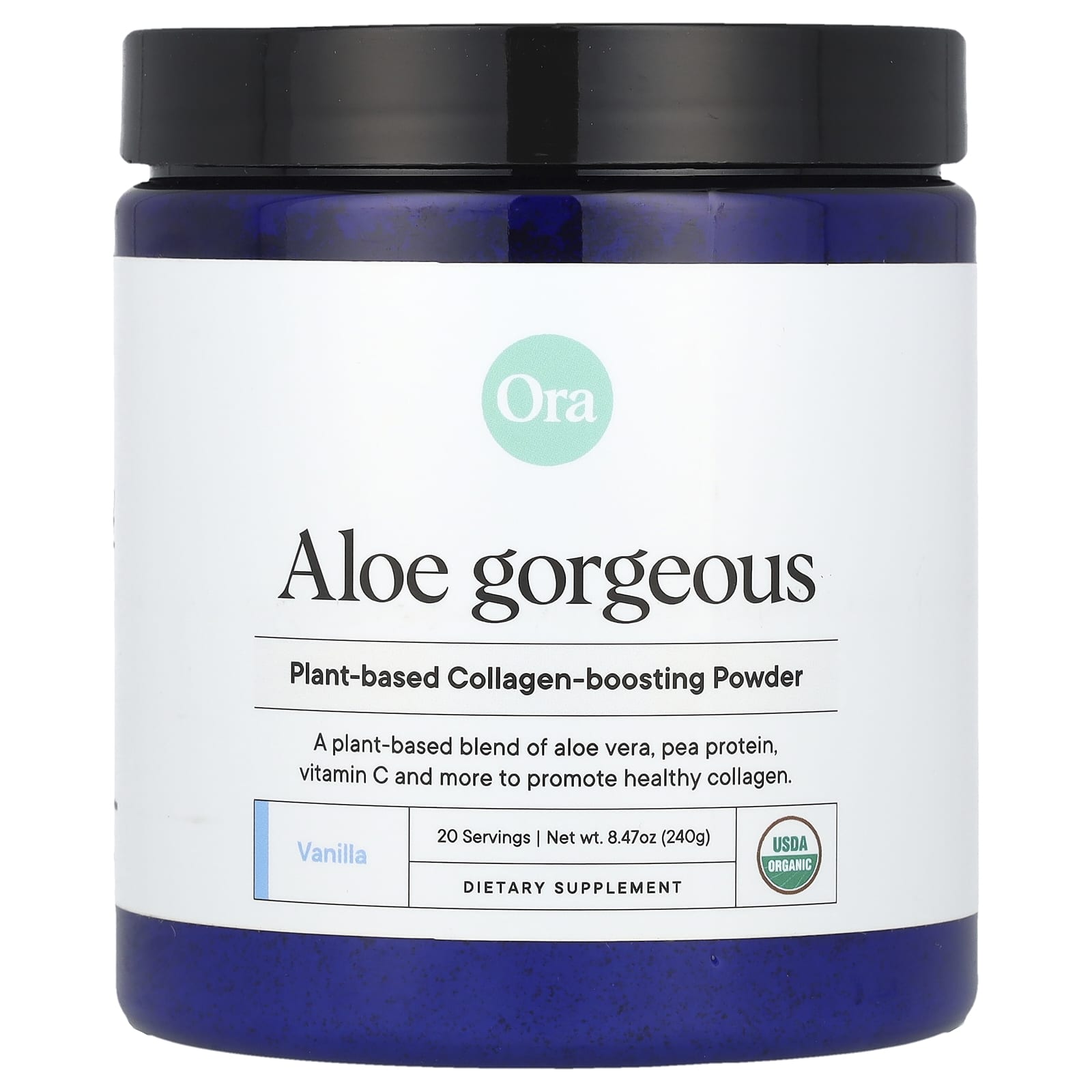 Коллаген Ora Aloe Gorgeous Plant-Based -Boosting Powder, вкус Vanilla, 240 г, порошок