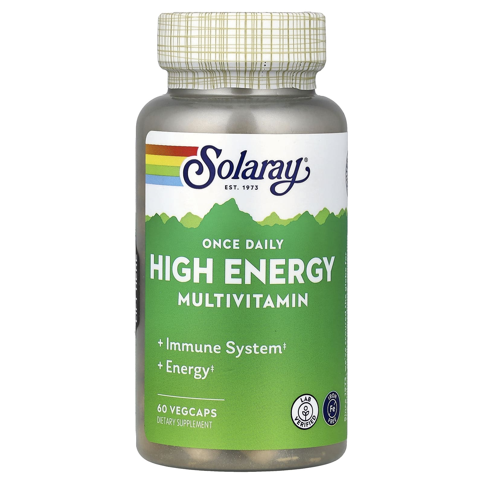 Мультивитамины Solaray Once Daily High Energy Iron Free, 60 растительных капсул