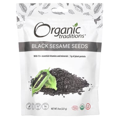 Семена кунжута Organic Traditions Black, 227 г