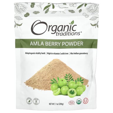 Порошок Organic Traditions, вкус Amla Berry Powder, 200 г