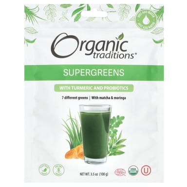 Пробиотик Organic Traditions Supergreens with Turmeric and, 100 г