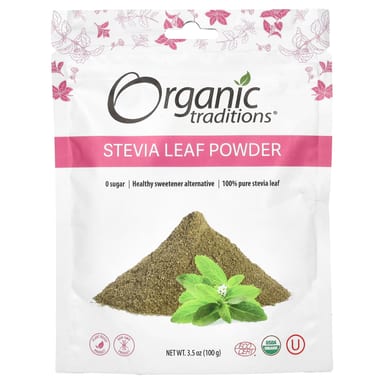 Стевия Organic Traditions Leaf Powder, 100 г, порошок