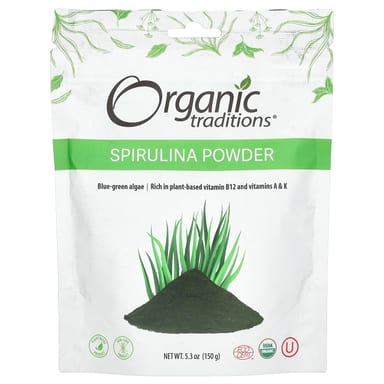 Спирулина Organic Traditions Powder, 150 г, порошок