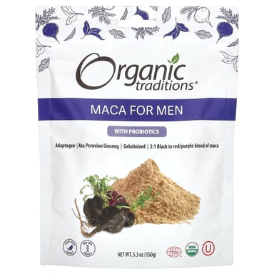 Пробиотик Organic Traditions Maca For Men, 150 г