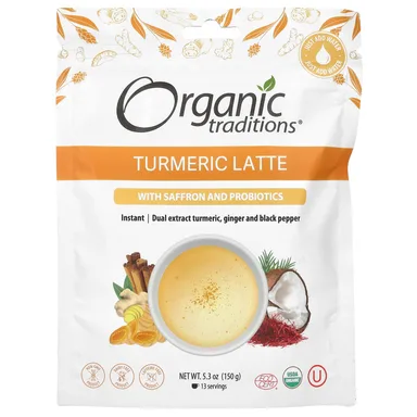 Фото товара: Пробиотик Organic Traditions Turmeric Latte with Saffron and, 150 г