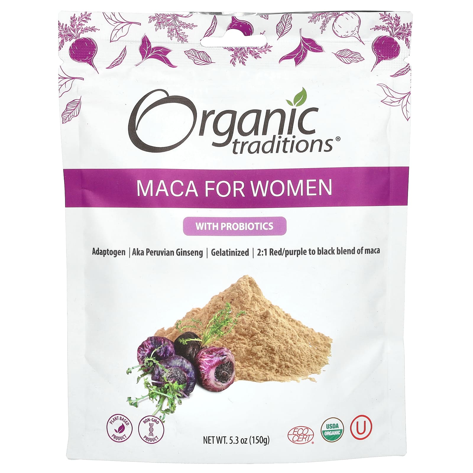 Пробиотик Organic Traditions Maca For Women, 150 г