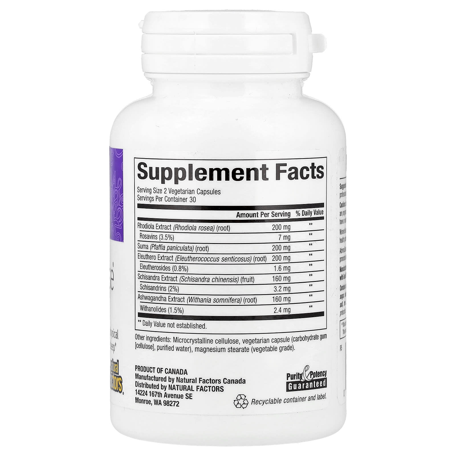 Комплекс Natural Factors Womensense® AdrenaSense® Adrenal, 60 растительных капсул — фото 2