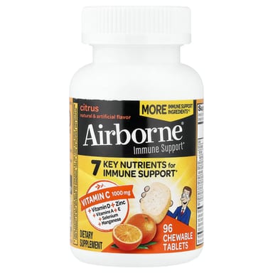 Поддержка иммунитета AirBorne Immune, оттенок Citrus, 96 жевательных таблеток
