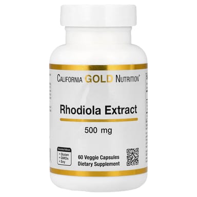 Родиола California Gold Nutrition Extract, 500 мг, 60 растительных капсул