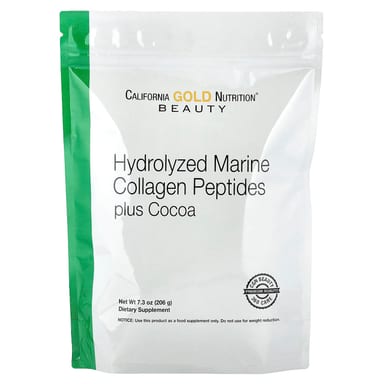 Коллаген California Gold Nutrition Hydrolyzed Marine Peptides with Cocoa, 206 г