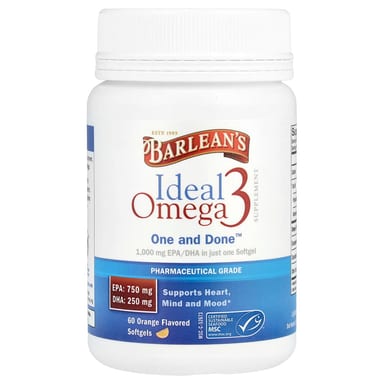 Омега-3 Barlean's Ideal, вкус Orange, 60 мягких капсул