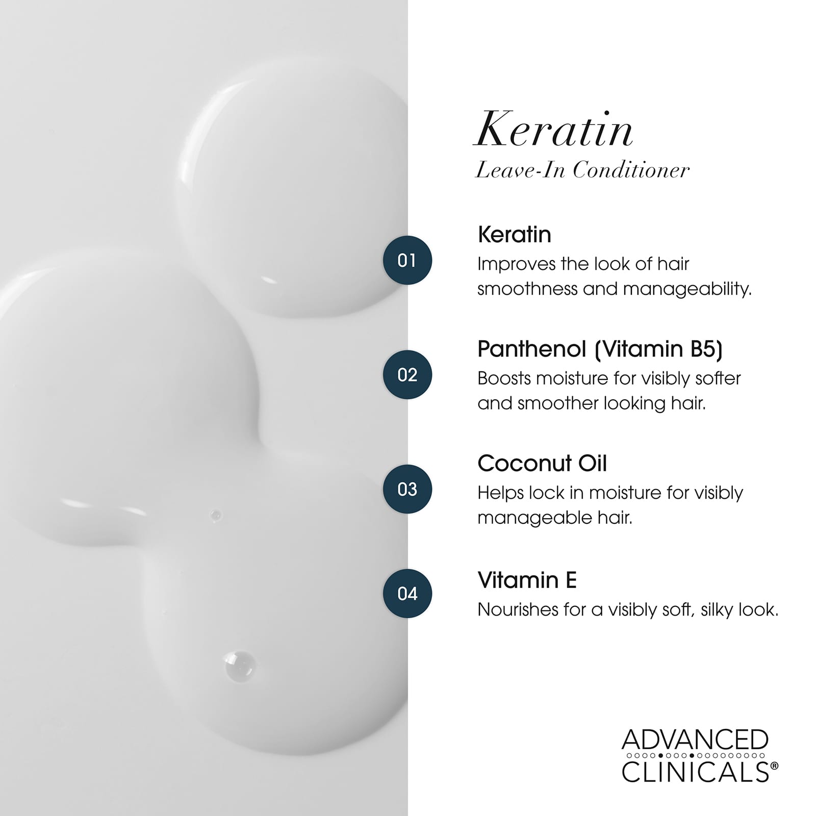 Несмываемый кондиционер Advanced Clinicals Keratin Smooth & Shine, 237 мл — фото 6