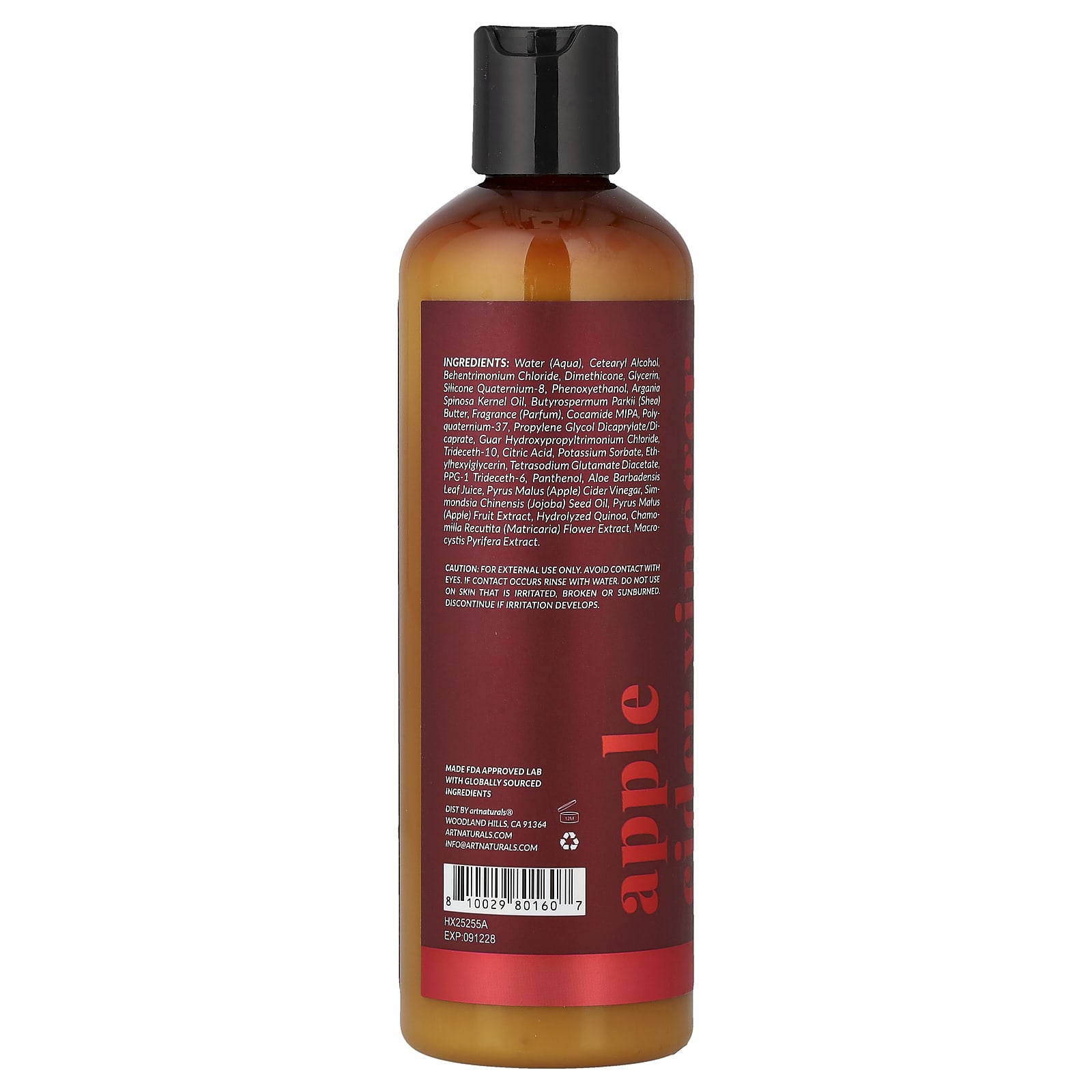 Яблочный уксус artnaturals, вкус Apple Cider Vinegar Conditioner, 354 мл — фото 2