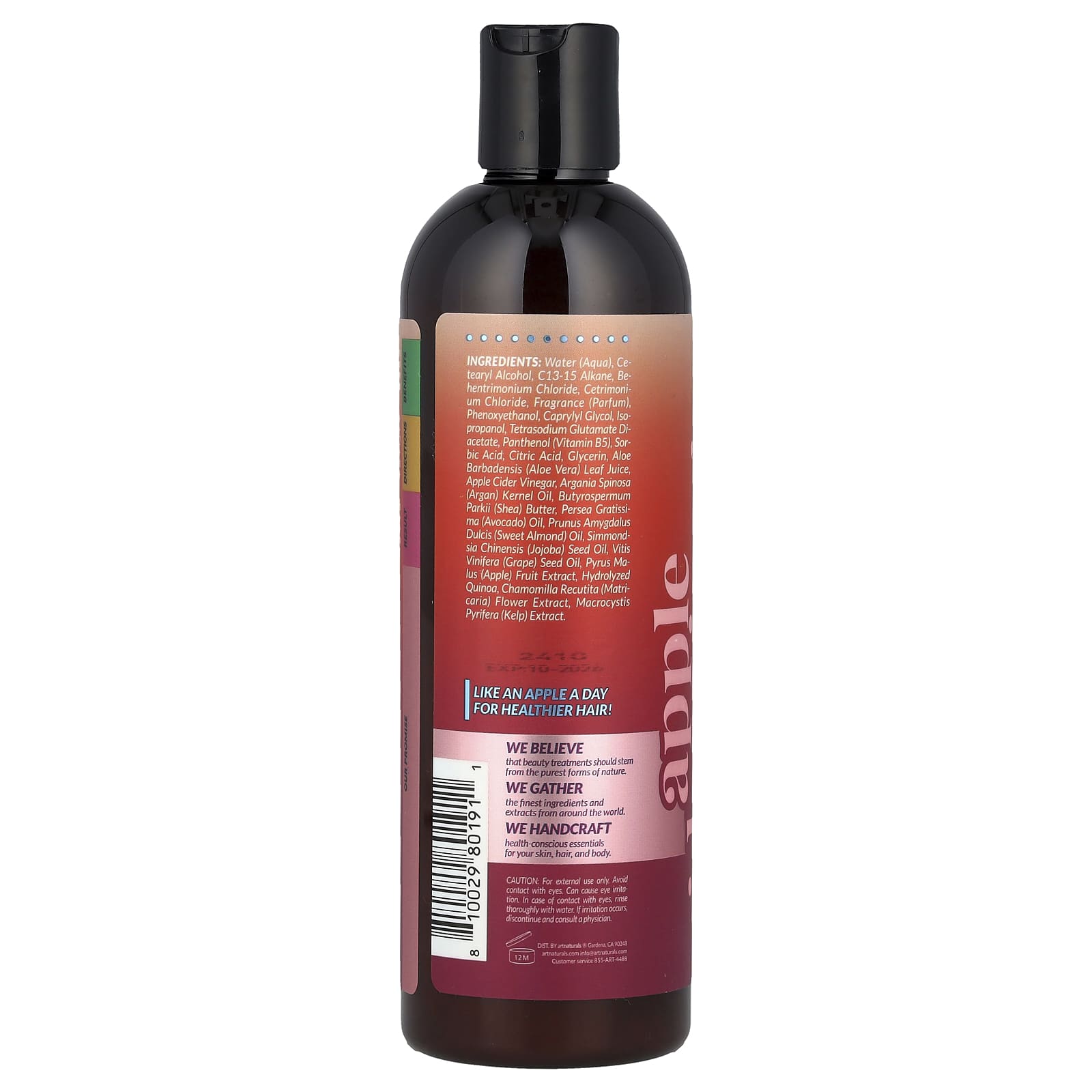 Несмываемый кондиционер artnaturals For All Hair Types, вкус Apple Cider Vinegar Leave-In Conditioner, 355 мл — фото 2
