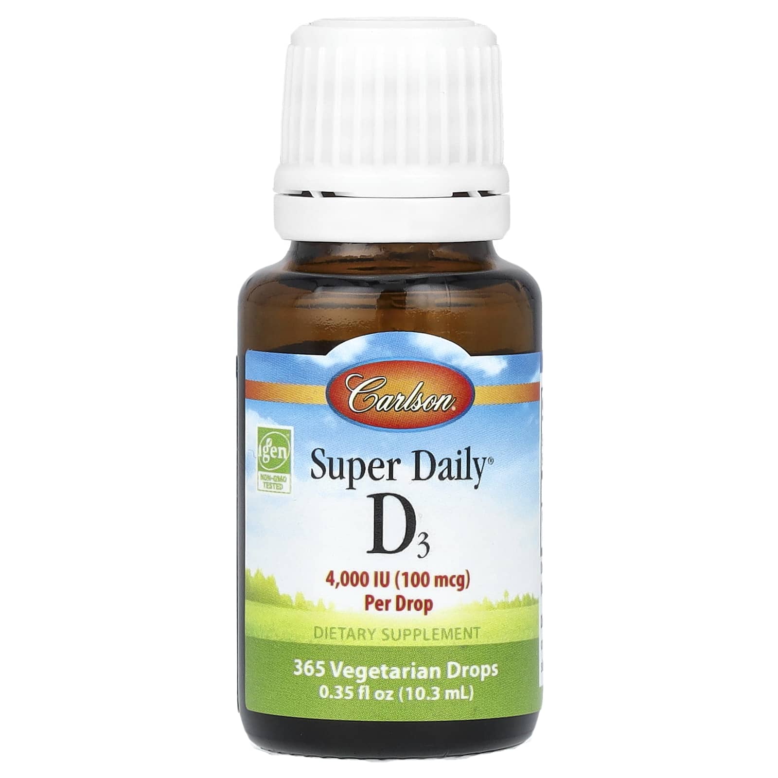 Витамин D3 Carlson Super Daily®, 100 мкг (4000 МЕ), 10.3 мл