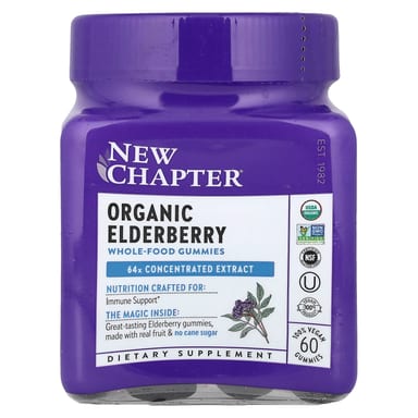 Бузина New Chapter Organic Whole-Food Gummies 60 Vegan Gummies, жевательные пастилки