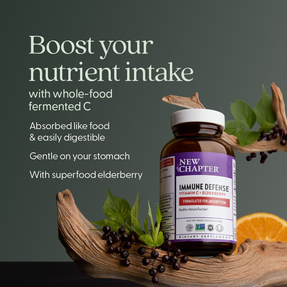 Бузина New Chapter Immune Defense, вкус Vitamin C Elderberry, 30 растительных таблеток — фото 5