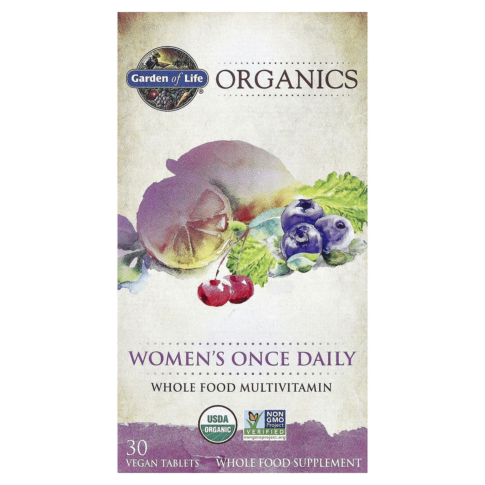 Мультивитамины Garden of Life Organics Women's Once Daily Whole Food 30 Vegan Tablets, таблетки — фото 2