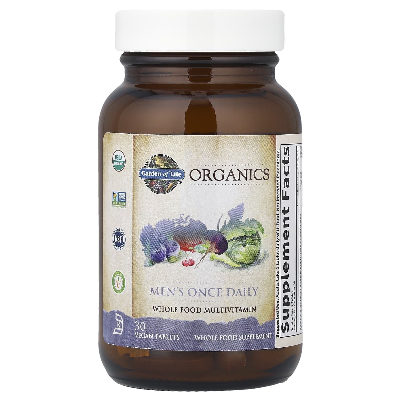 Органические витамины Garden of Life, 30 веганских таблеток
