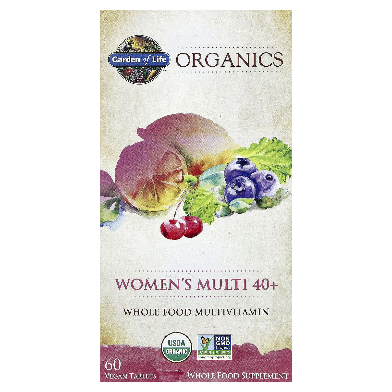 Женские мультивитамины Garden of Life Organics 40+ 60 Vegan Tablets, таблетки — фото 2