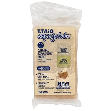 Овсянка T. Taio Soap Bar With Sponge Inside, 120 г, мыло