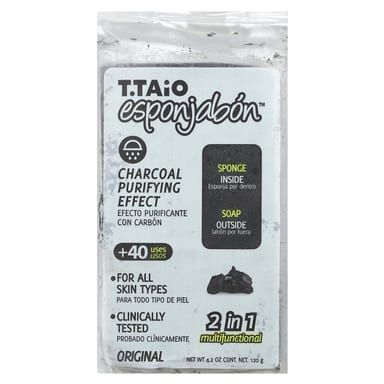 Мыло T. Taio Soap With Sponge Inside Original Charcoal, 120 г