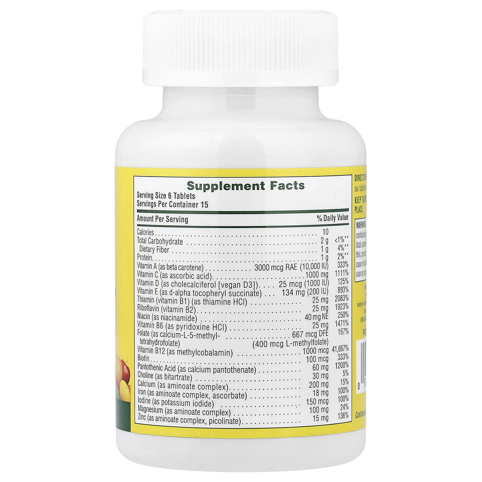 Мультивитаминно-минеральный комплекс NaturesPlus Source of Life® Original Mini-Tabs Supplement, 90 таблеток — фото 2