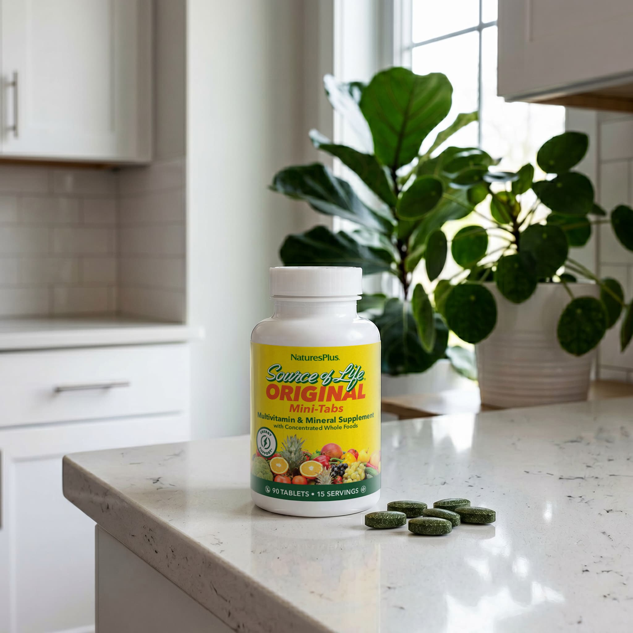 Мультивитаминно-минеральный комплекс NaturesPlus Source of Life® Original Mini-Tabs Supplement, 90 таблеток — фото 6