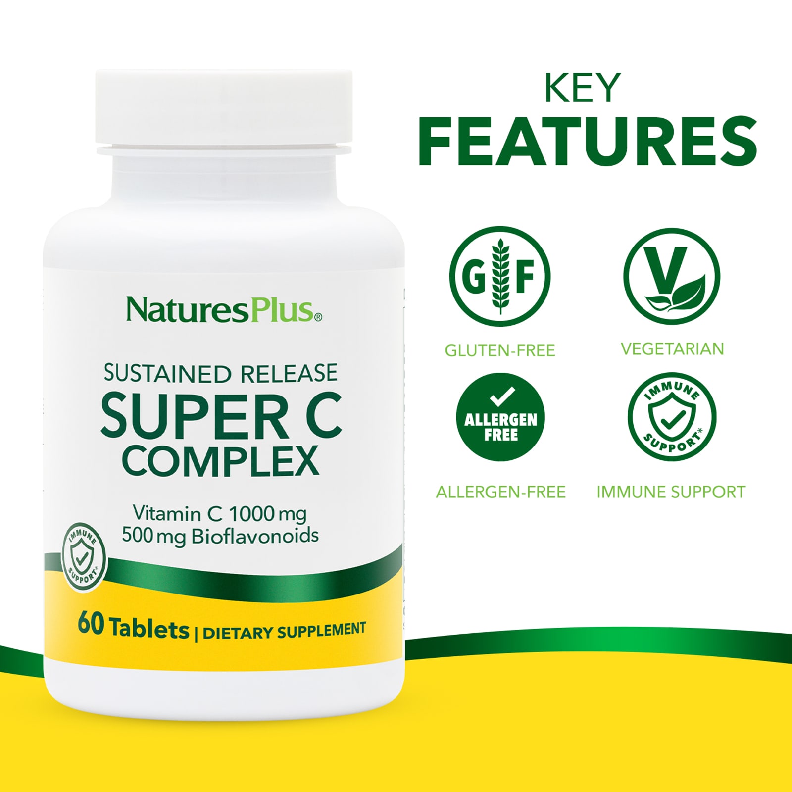Комплекс NaturesPlus Super C, пролонгированное высвобождение, 60 таблеток — фото 3