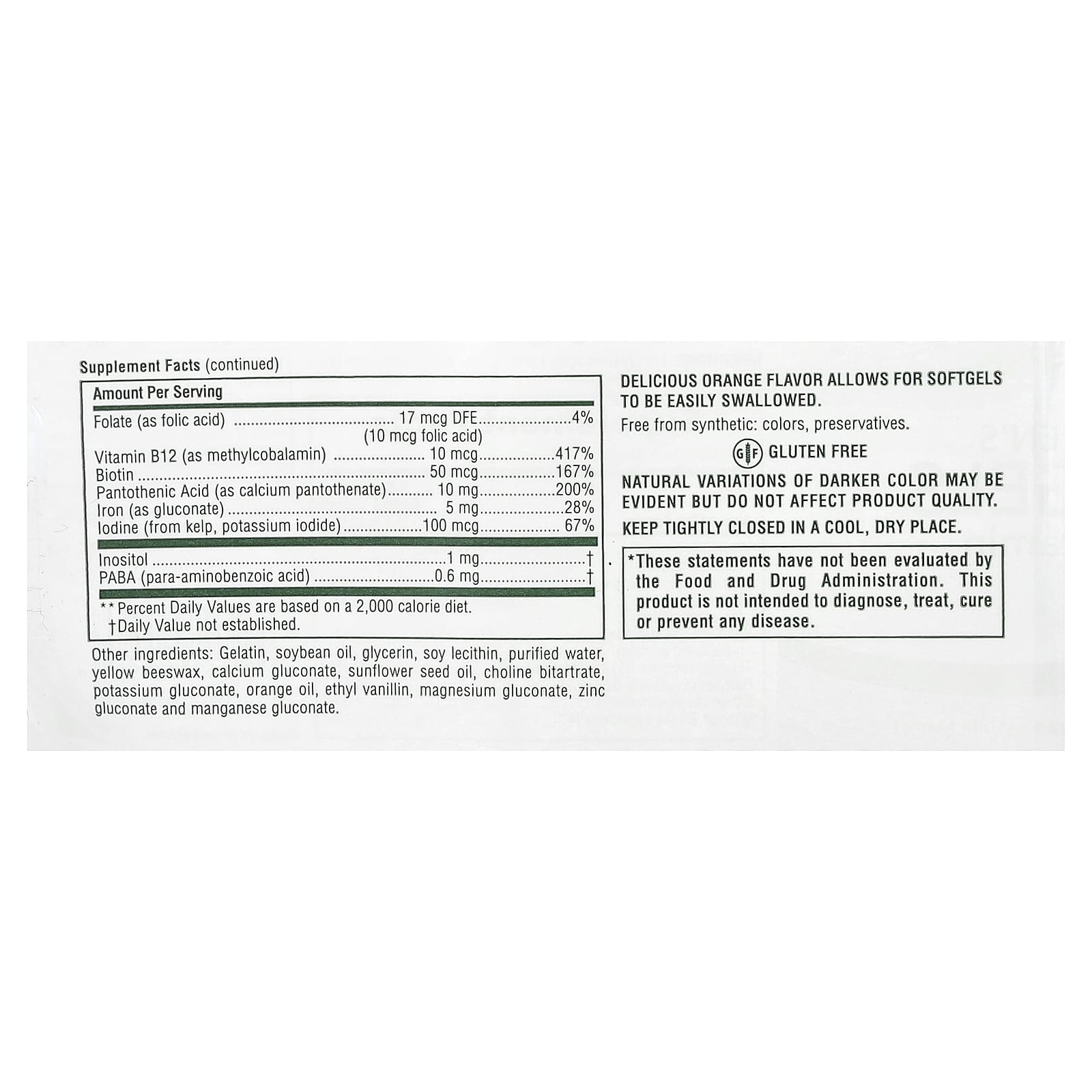 Мультивитамины NaturesPlus Vita-Gels®, вкус Orange, 90 мягких капсул — фото 3