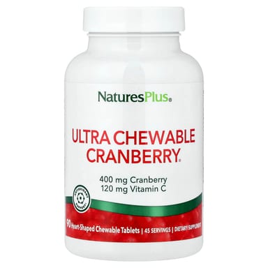 Клюква Ultra Chewable NaturesPlus, вкус Ultra Chewable Cranberry®, 90 жевательных таблеток
