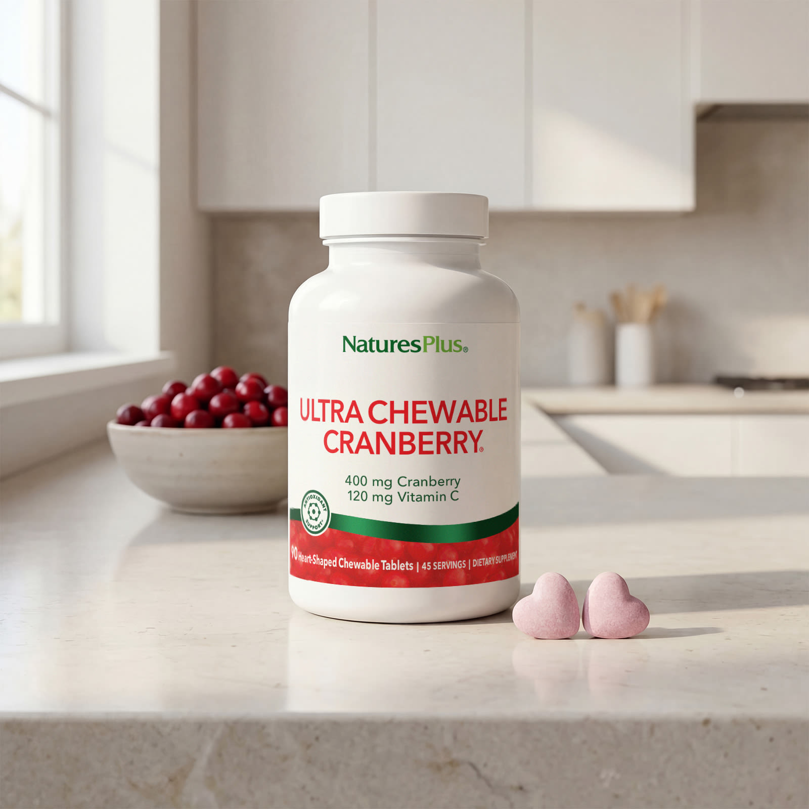 Клюква Ultra Chewable NaturesPlus, вкус Ultra Chewable Cranberry®, 90 жевательных таблеток — фото 5