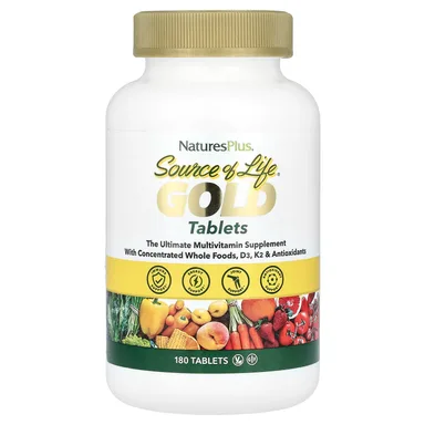 Фото товара: Мультивитамины NaturesPlus Source of Life® Gold The Ultimate Supplement, 180 таблеток