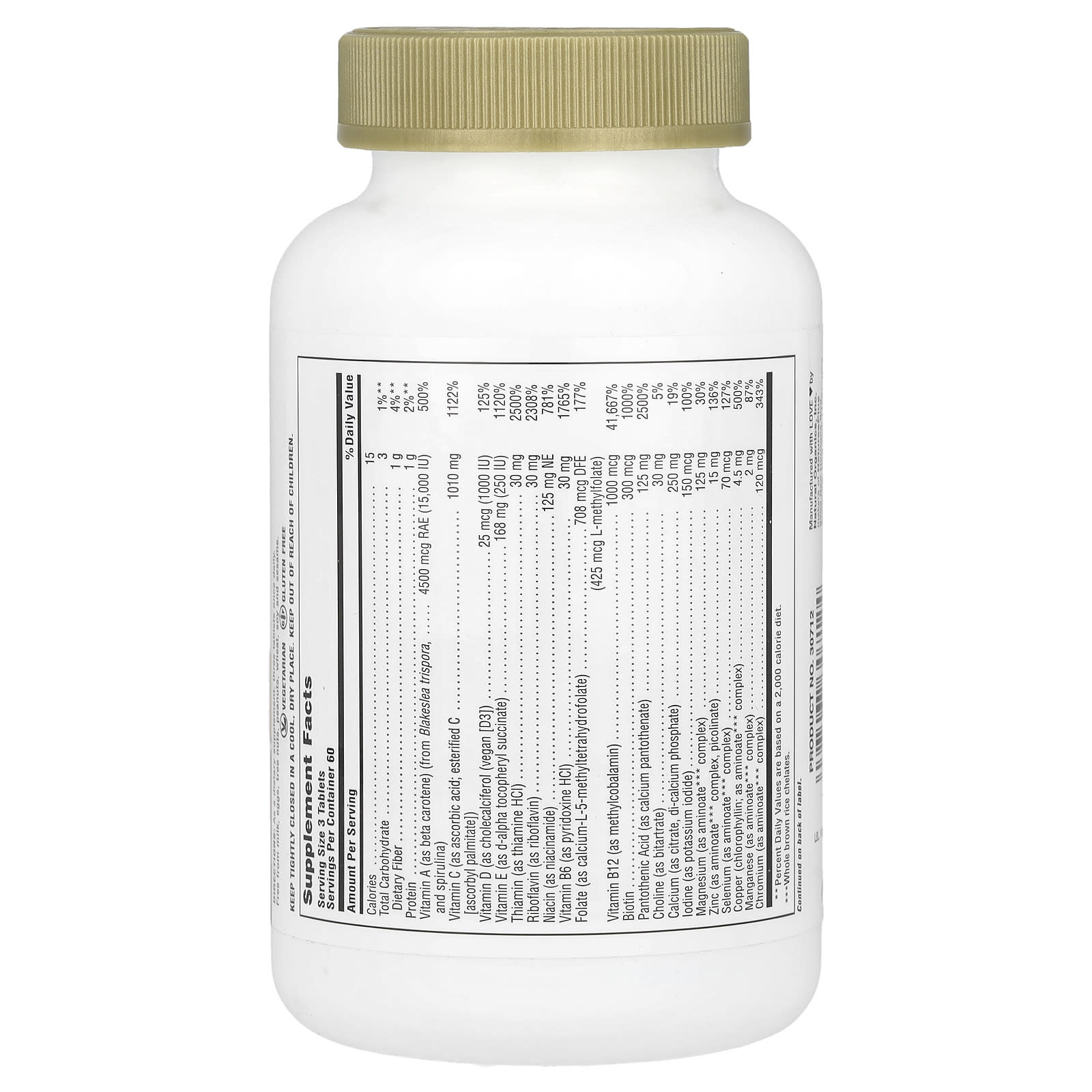 Мультивитамины NaturesPlus Source of Life® Gold The Ultimate Supplement, 180 таблеток — фото 2