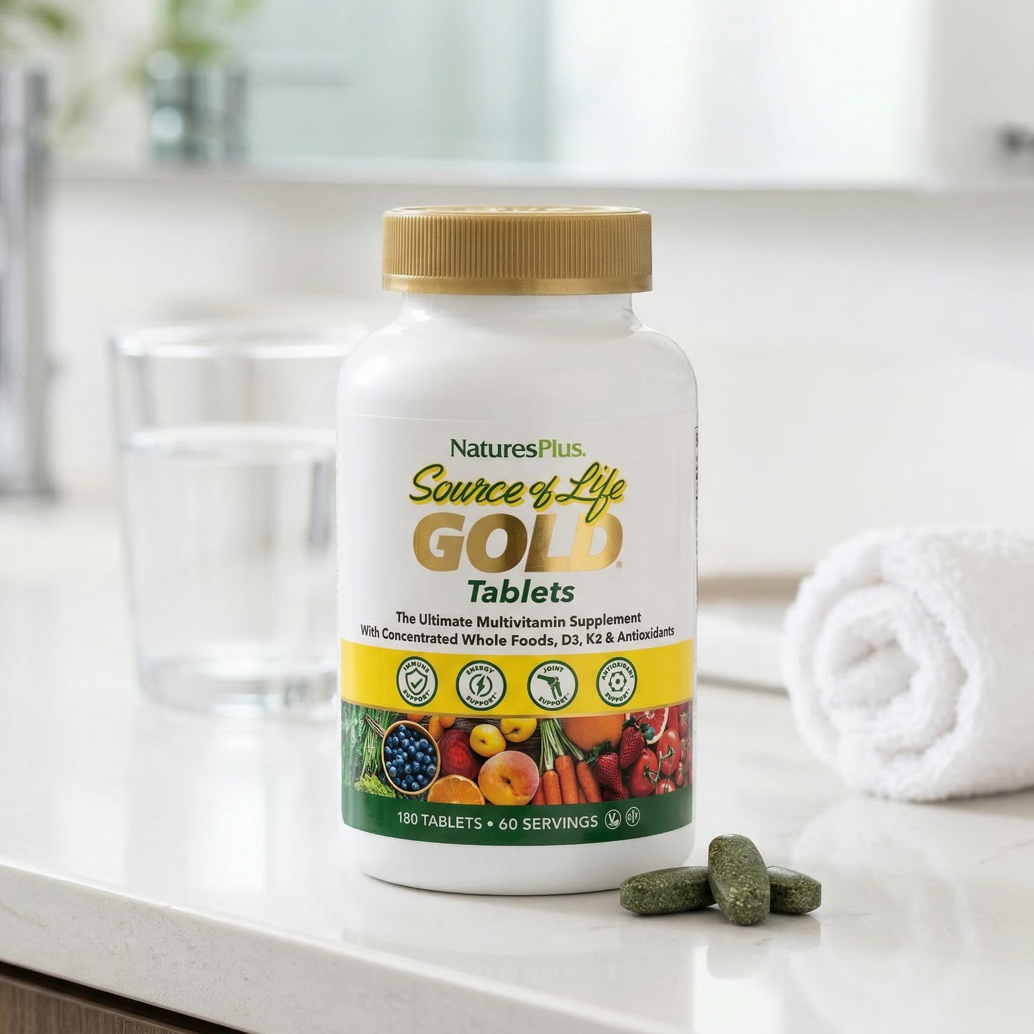 Мультивитамины NaturesPlus Source of Life® Gold The Ultimate Supplement, 180 таблеток — фото 6
