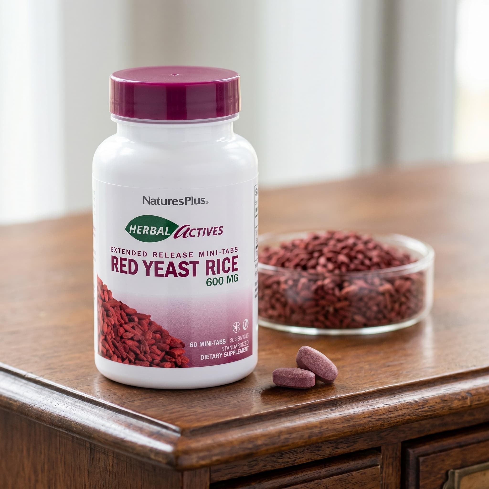 Рис NaturesPlus Herbal Actives Red Yeast, 300 мг — фото 5