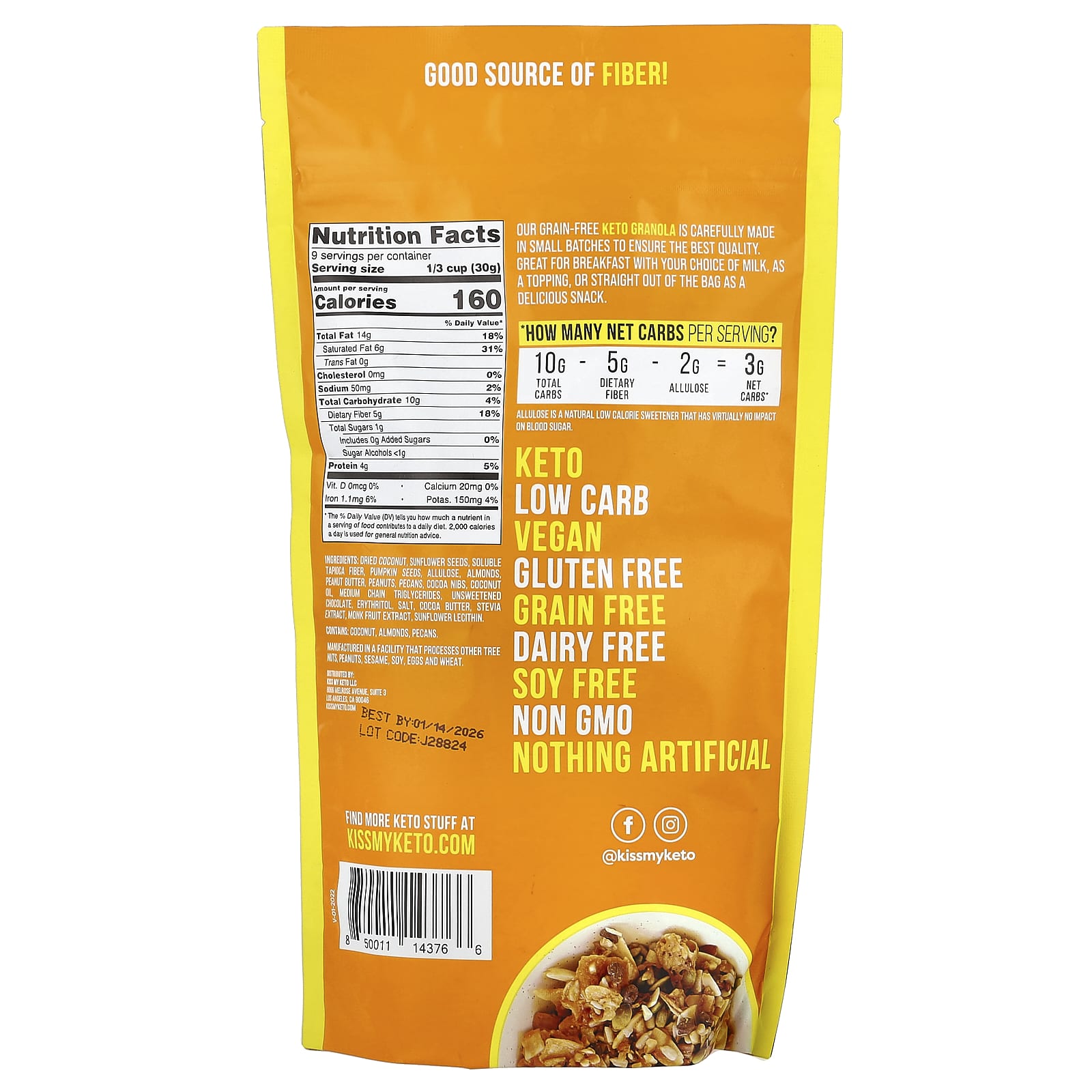 Арахисовая паста Kiss My Keto Granola, вкус Peanut Butter & Chocolate, 270 г — фото 2