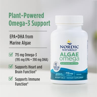 Омега-3 из водорослей Nordic Naturals, 120 мягких капсул (357.5 мг на капсулу)