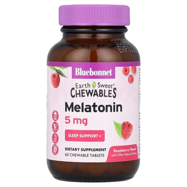 Мелатонин Bluebonnet Nutrition Earth Sweet® Chewables, вкус Raspberry, 5 мг, 60 жевательных таблеток