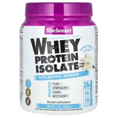 Сывороточный протеин Bluebonnet Nutrition Isolate, вкус French Vanilla, 462 г