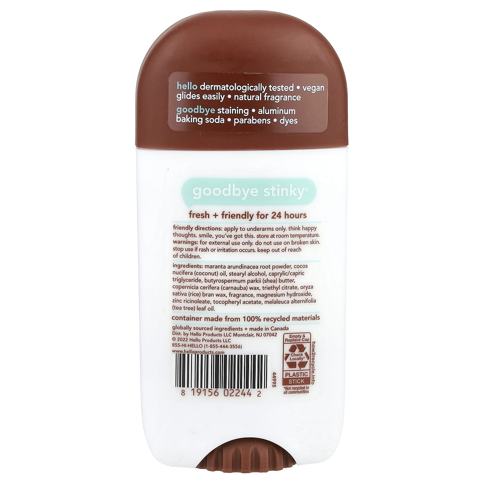 Дезодорант Hello 24 Hr with Shea Butter, вкус Sweet Coconut, 73 г — фото 2