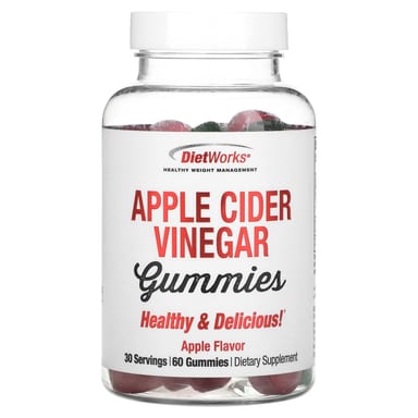 Яблочный уксус DietWorks Gummies, вкус Apple Flavor, 60 жевательных пастилок