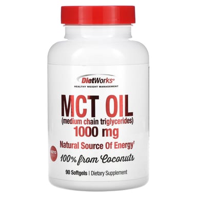 Масло DietWorks MCT, 1000 мг, 90 мягких капсул