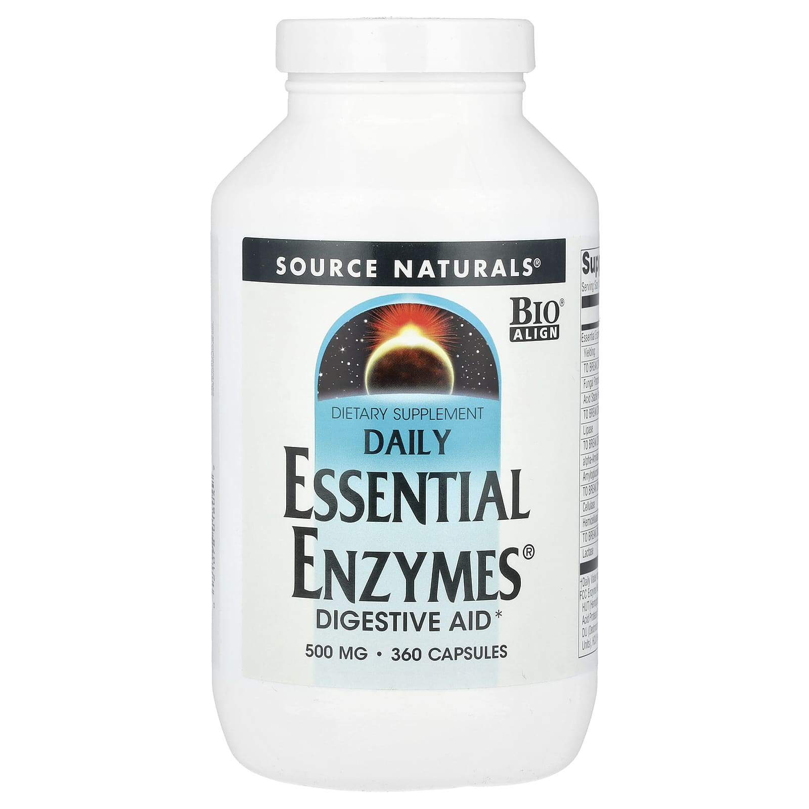 Ферменты Source Naturals Daily Essential®, 500 мг, 360 капсул