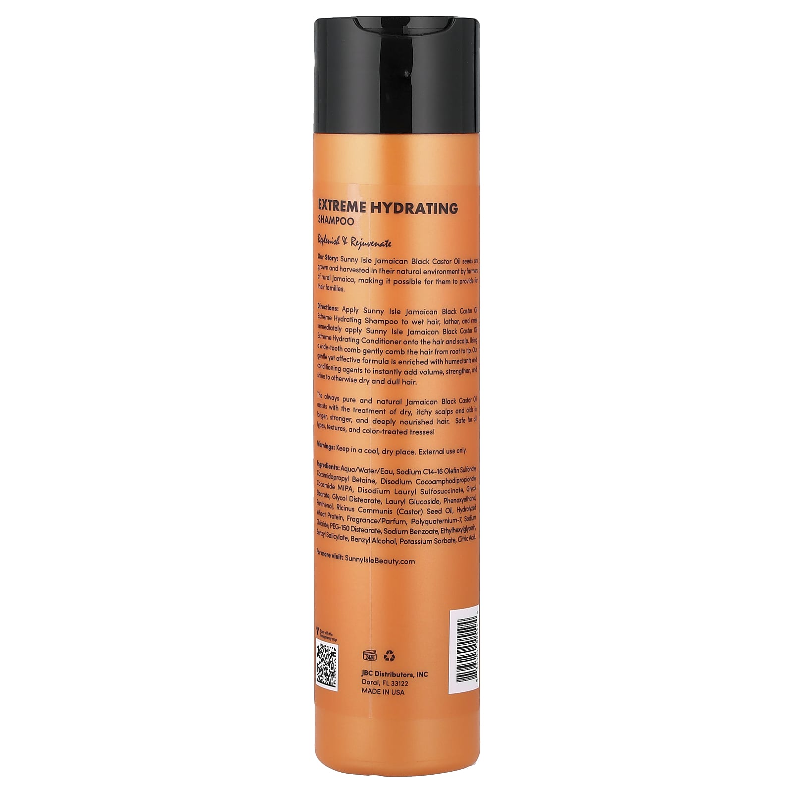 Касторовое масло Sunny Isle Jamaican Black Extreme Hydrating Shampoo, 298 мл — фото 2