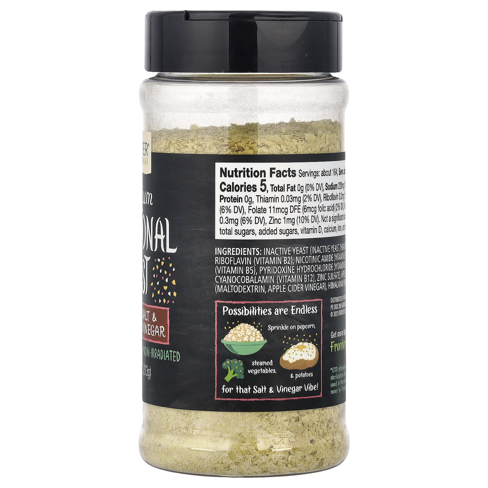 Яблочный уксус Frontier Co-op Premium Nutritional Yeast, вкус Himalayan Salt & Apple Cider Vinegar, 213 г — фото 3