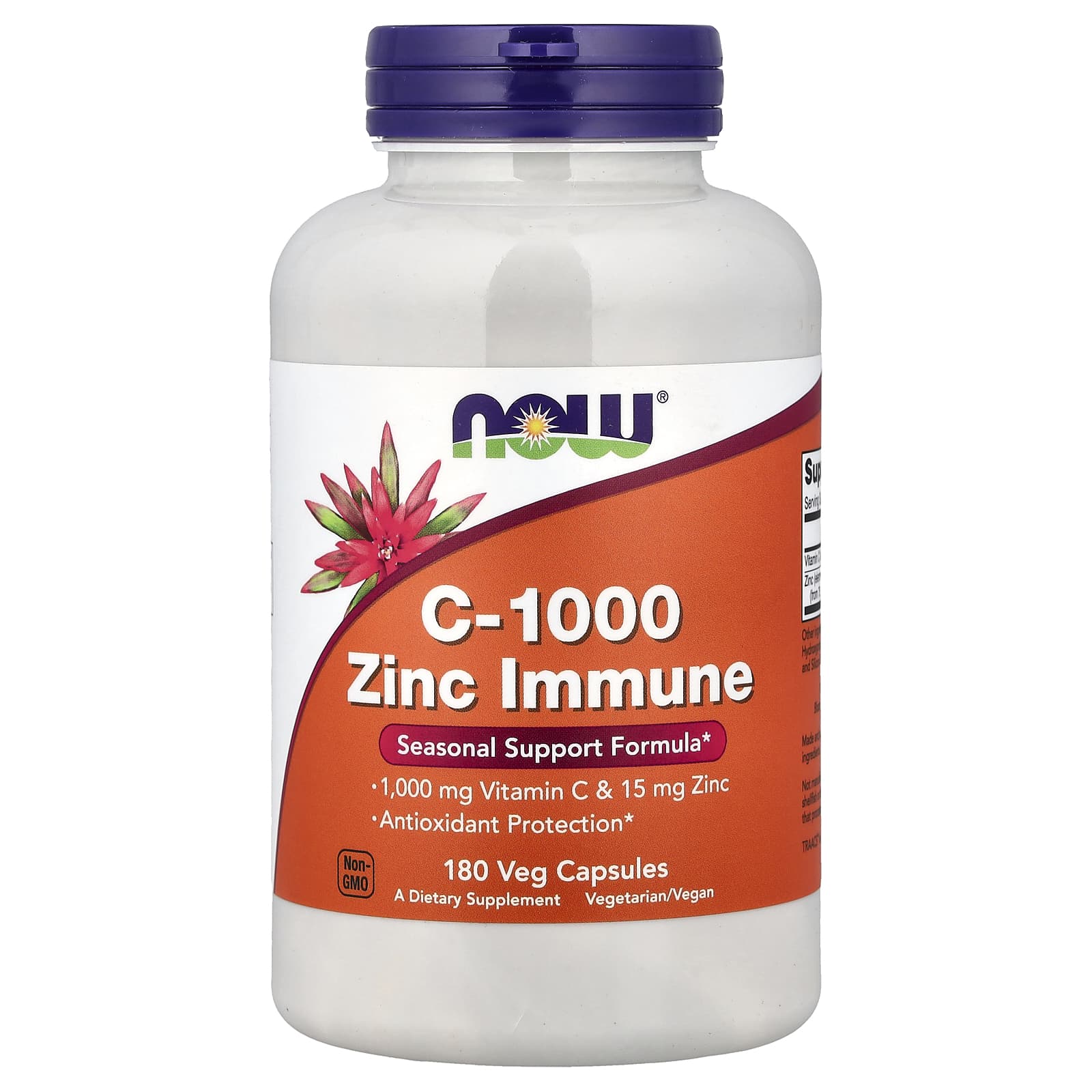 Цинк NOW Foods C-1000 Immune, 180 растительных капсул