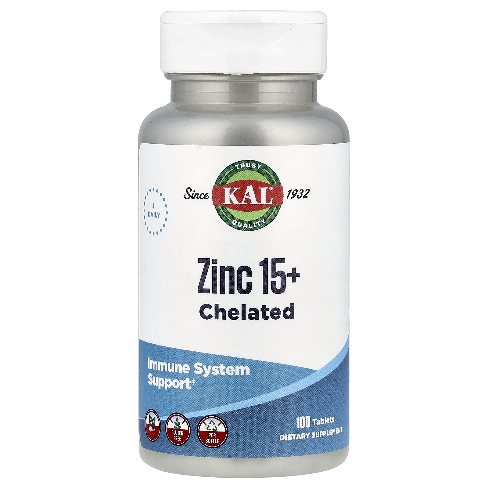 Цинк KAL 15+ Chelated, 100 таблеток