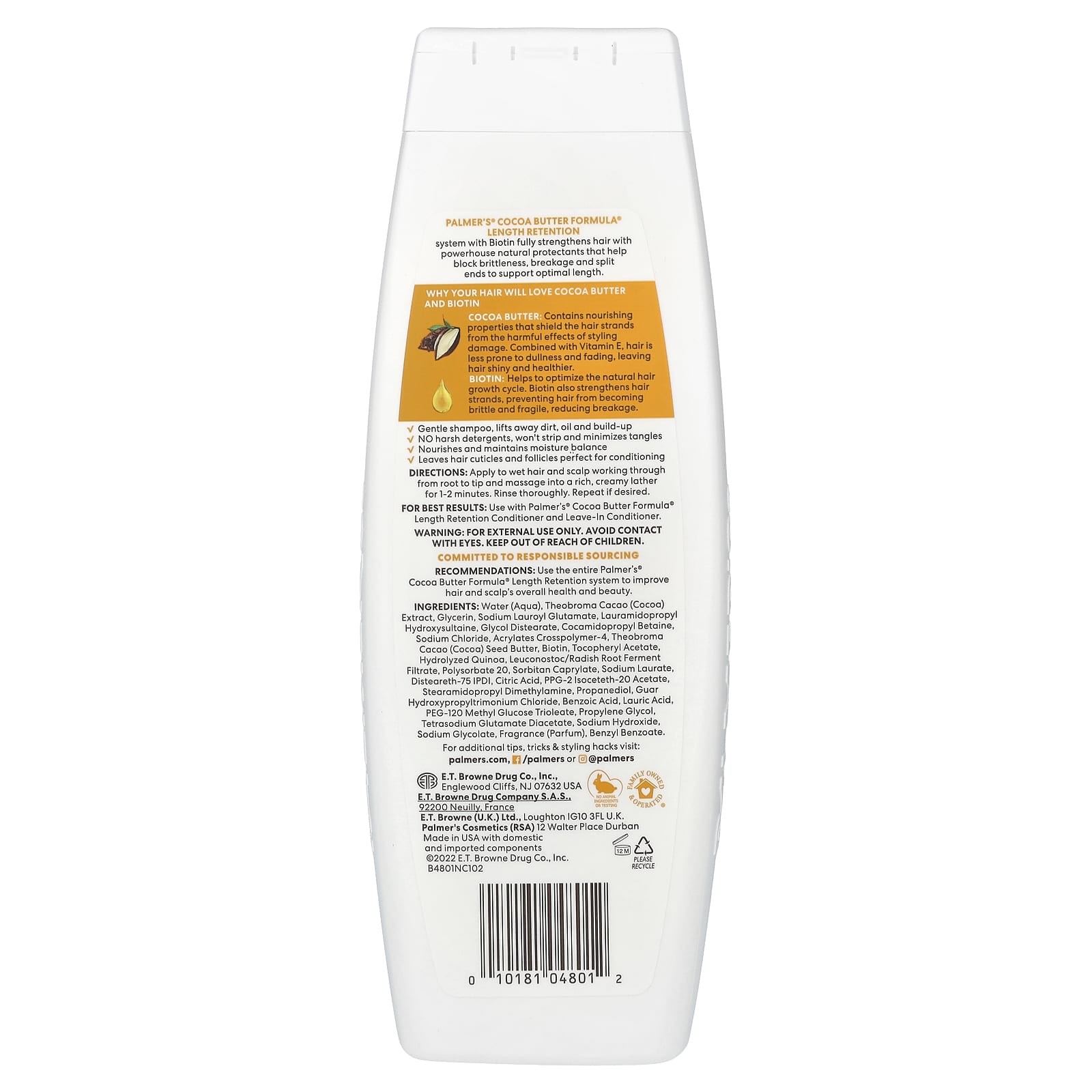 Комплекс Palmer's Cocoa Butter® with Vitamin E Length Retention Shampoo, 400 мл — фото 2